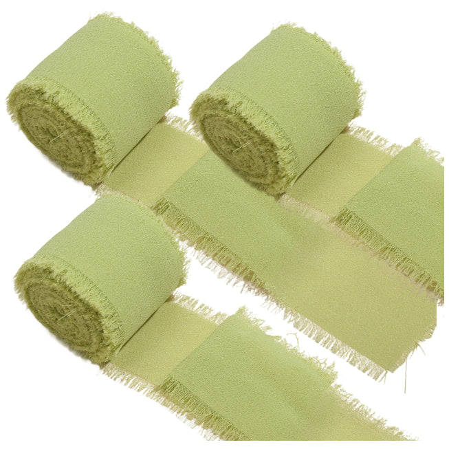 1.5 Inch Chiffon Ribbon 3 Rolls 15 Yards Total for Wedding Bouquets and Floral Decorations