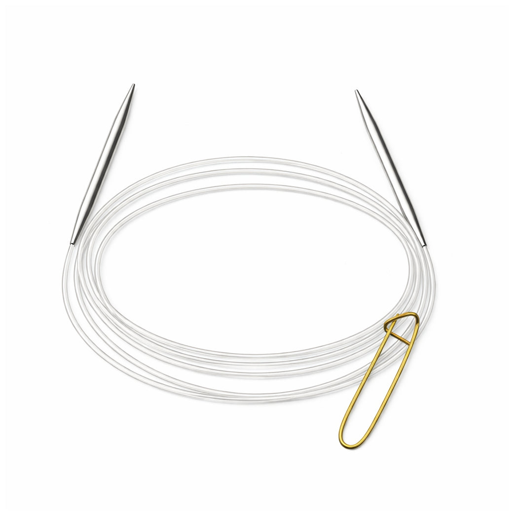Stainless Steel Circular Knitting Needles with Stitch Holder for Hats Sleeves Scarves Baby Sweaters and Small Projects