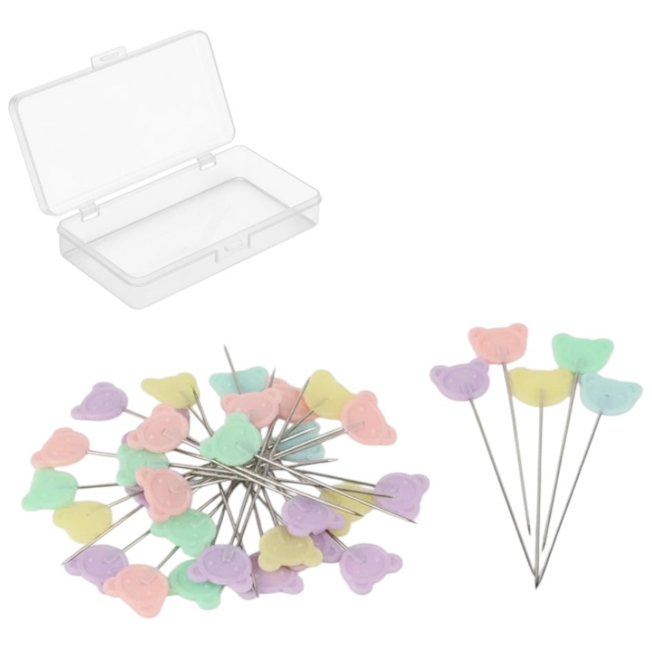 Flat Head Sewing Pins 2.16 Inch Straight Quilting Pins with Transparent Box for Crafts and Dressmaking