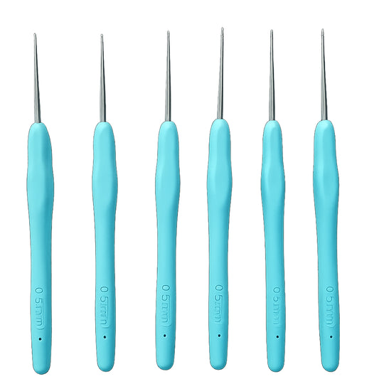 6pcs Aluminum Crochet Hooks with Soft Grip Ergonomic Handles for Knitting and DIY Yarn Crafts