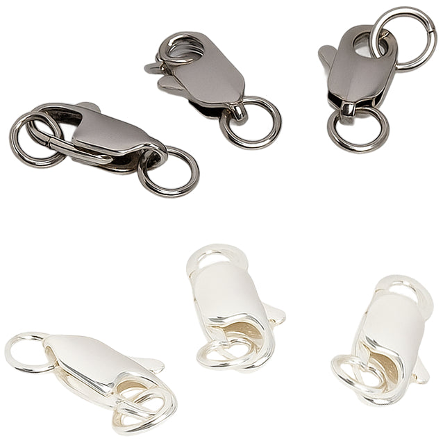14K Gold Lobster Claw Clasps With Closed Jump Rings for Necklace Repairs and DIY Jewelry Making