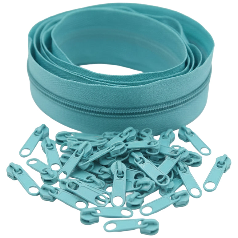 10 Yard Nylon Coil Zipper Roll with 25 Sliders Bulk Sewing Zippers for Bags Clothing Cushions and DIY Crafts