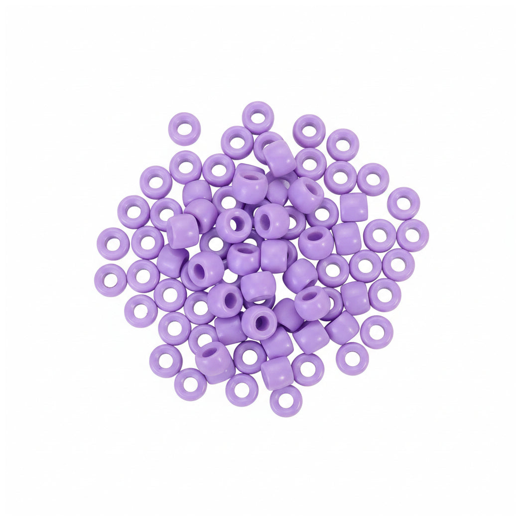 Pony Beads 6 x 9 mm Plastic Craft Beads for DIY Jewelry Hair and Decorations, Pack of 1200