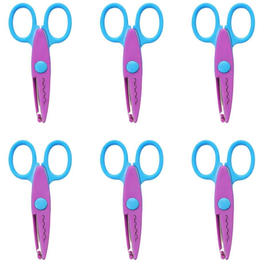 Decorative Edge Craft Scissors for Kids Scrapbooking DIY Paper Crafts and School Projects, Pack of 6
