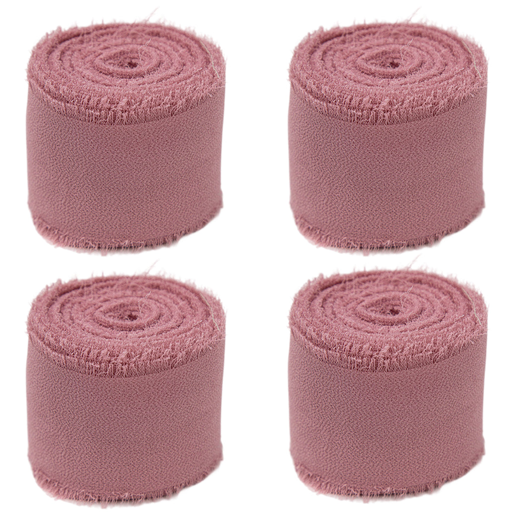 Chiffon Ribbon Rolls 1.5 Inch 5.5 Yards for Gift Wrapping Weddings Parties Floral DIY Crafts, Pack of 4
