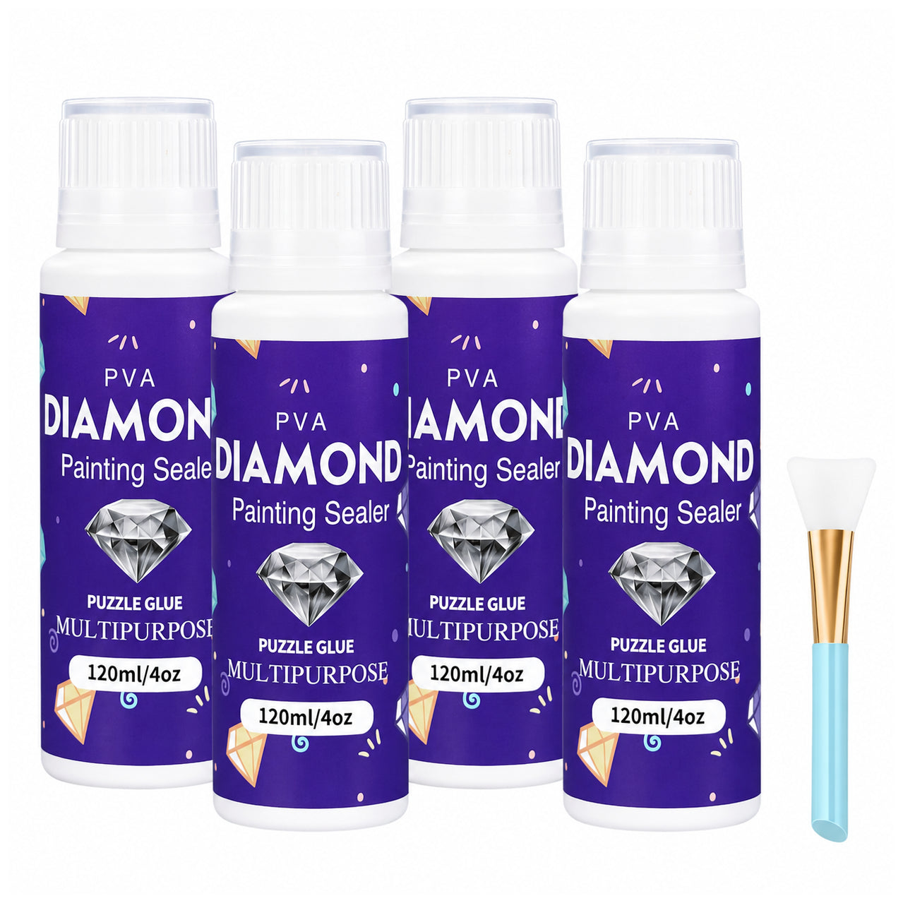 Diamond Painting Sealer Glue with Applicator 120 ML for Diamond Art and Adult Puzzle Protection