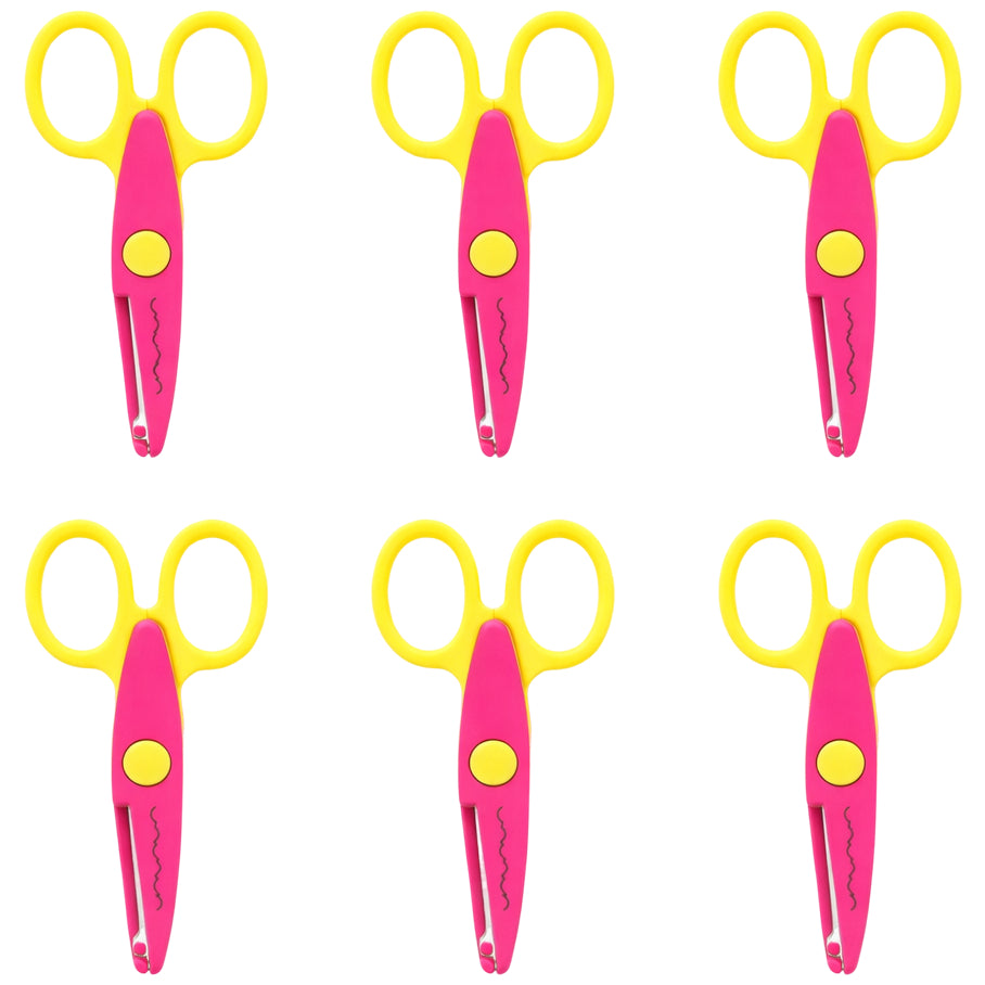 Decorative Edge Craft Scissors for Kids Scrapbooking DIY Paper Crafts and School Projects, Pack of 6