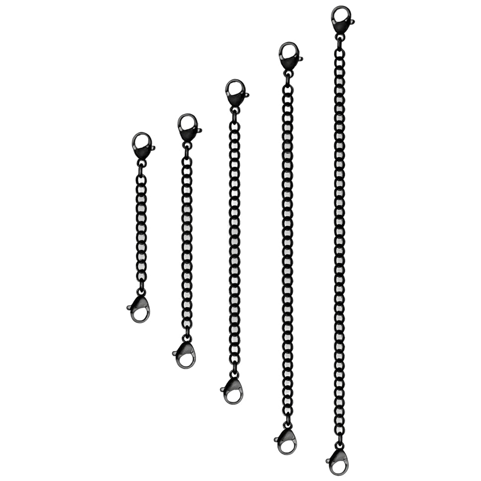 Stainless Steel Necklace Extender Set with Lobster Clasps for Jewelry, Bracelet, and Anklet Adjustments 5 sizes (2, 3, 4, 5 and 6 inches)