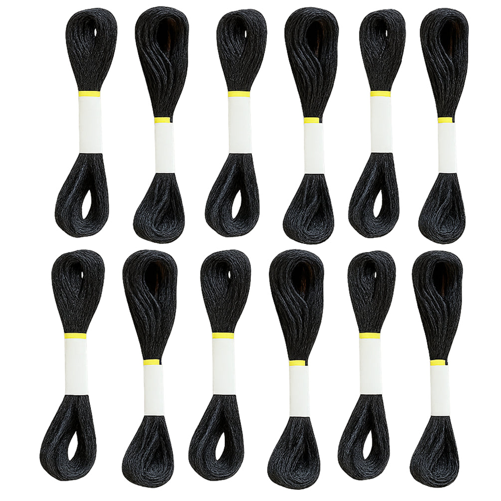 Embroidery Floss 6 Strand Cotton Thread for Cross Stitch, Needlepoint, and Crafts, Pack of 12