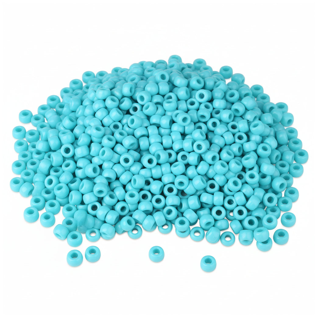Pony Beads 6x9mm Plastic Beads for Friendship Bracelets Jewelry Making Keychains and DIY Crafts