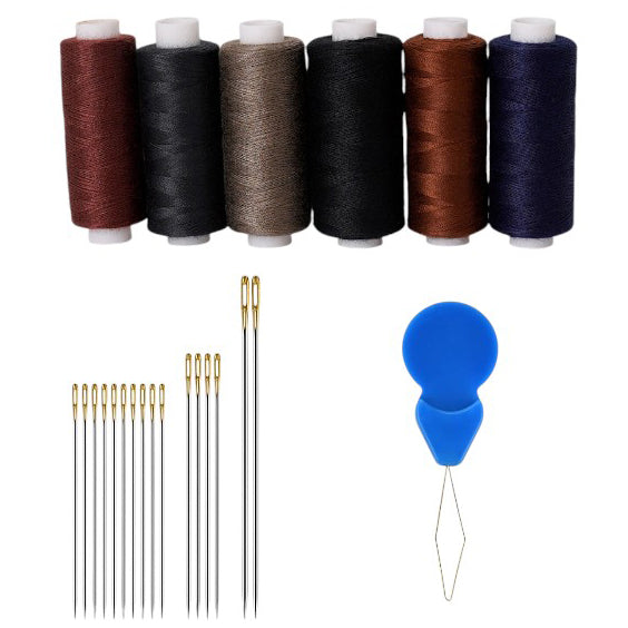 6-Piece Polyester Sewing Thread Kit with Needles and Threader for Hand Sewing and Embroidery