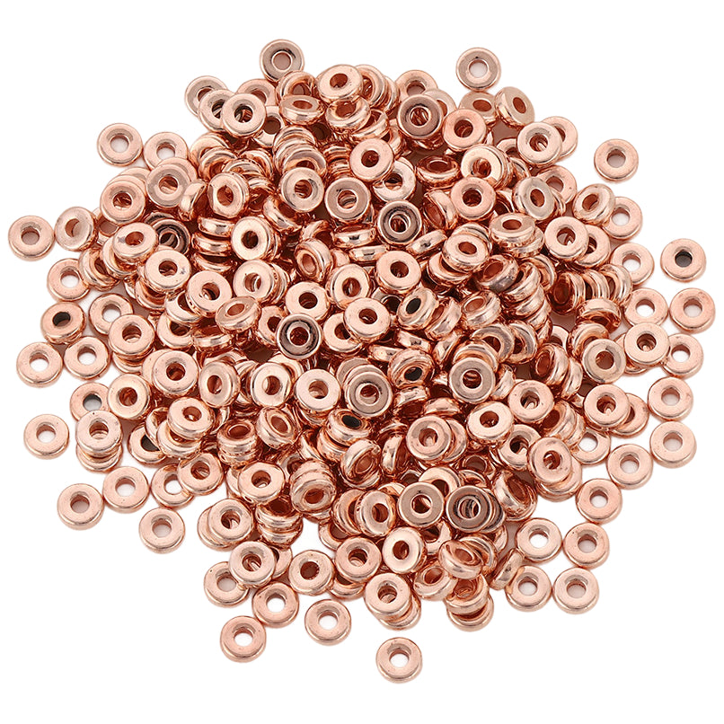 6mm Gold Flat Round Spacer Beads Disc Loose Beads for Diy Jewelry Bracelet Necklace Crafts, Pack of 1000