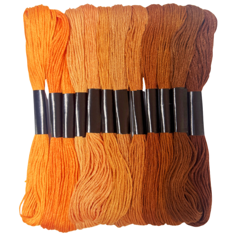 12 Shades Gradient Embroidery Floss, 8M Six-Strand Thread for Cross Stitch and Craft Projects