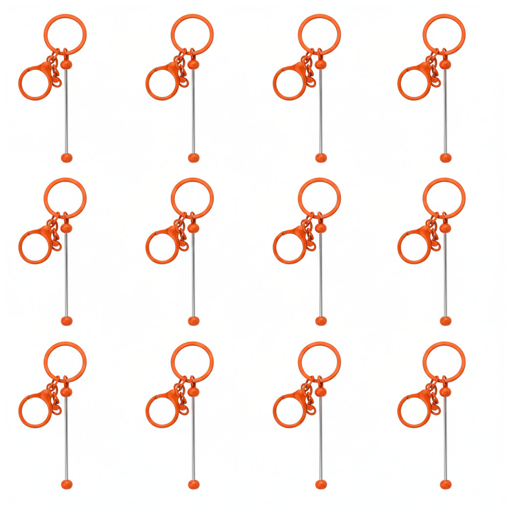 Beadable Keychain Bars Metal 14.8cm Blank Beaded Keychains for DIY Crafts Gifts and Jewelry Making