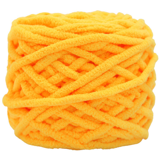 Golden Yellow Super Bulky Chenille Yarn for Knitting/Crochet, #6 Weight (55 Yards)