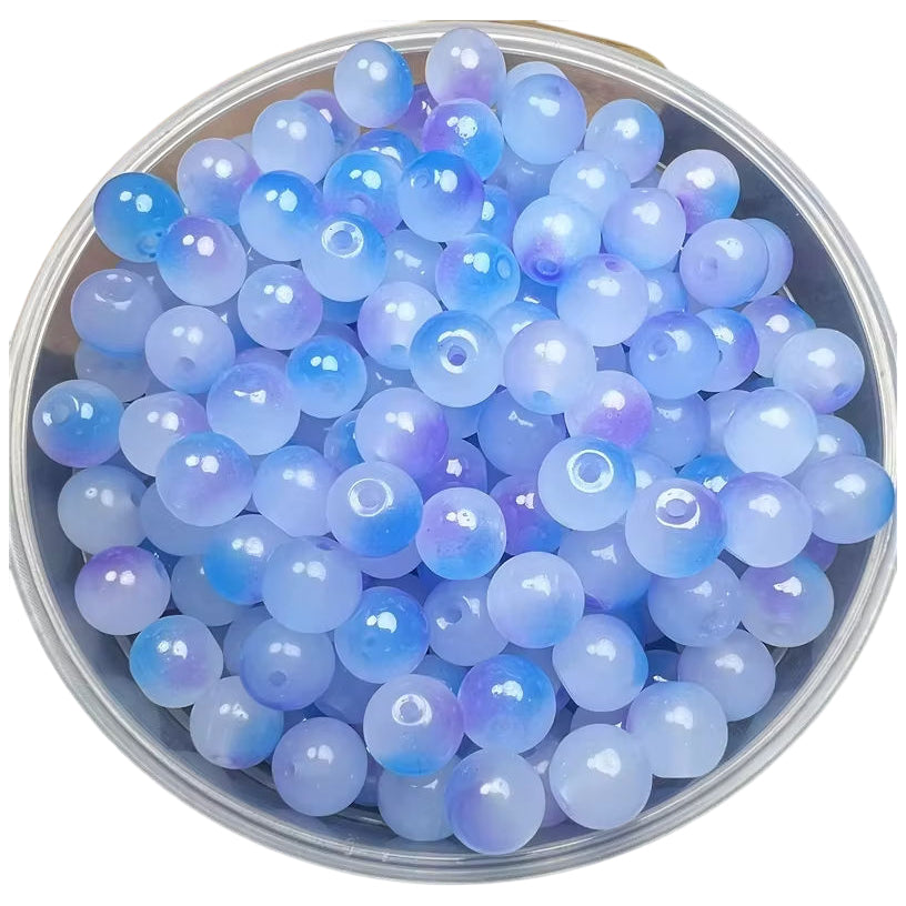 8mm Glass Beads for Bracelet Design and DIY Jewelry Craft Projects, Pack of 100