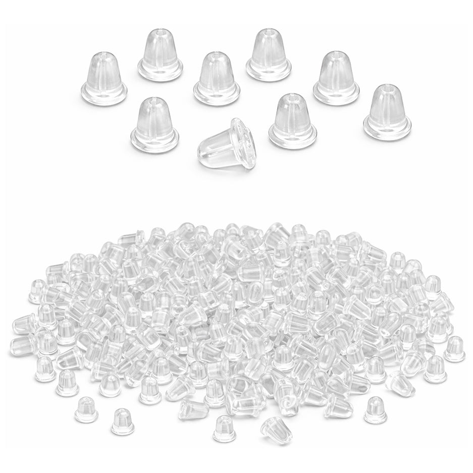 Soft Clear Rubber Earring Backs Safety Stoppers Replacement for Fish Hook Stud and Hoop Earrings