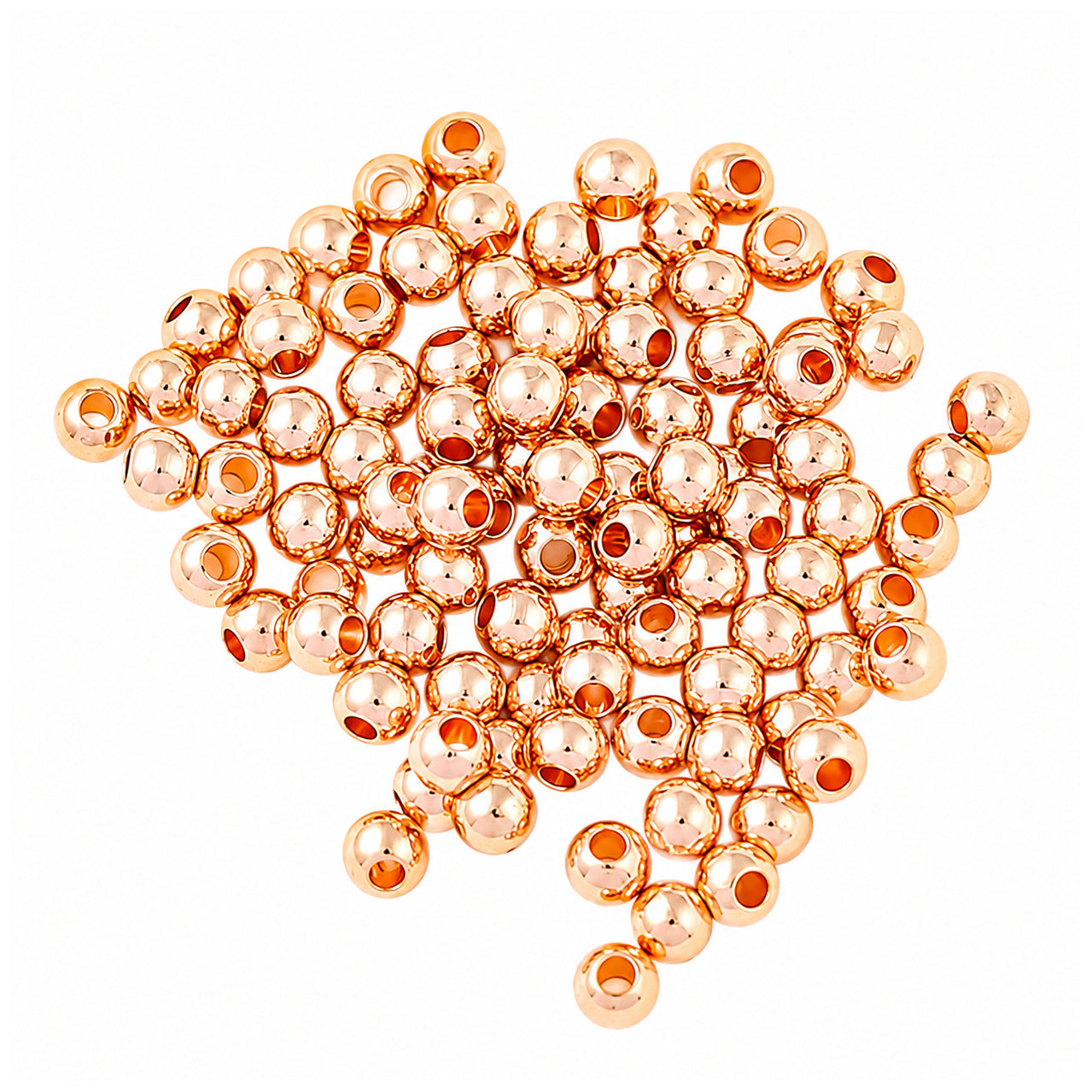 4mm Smooth Round Spacer Beads Coated Plastic Loose Ball Beads for Bracelet Jewelry Making