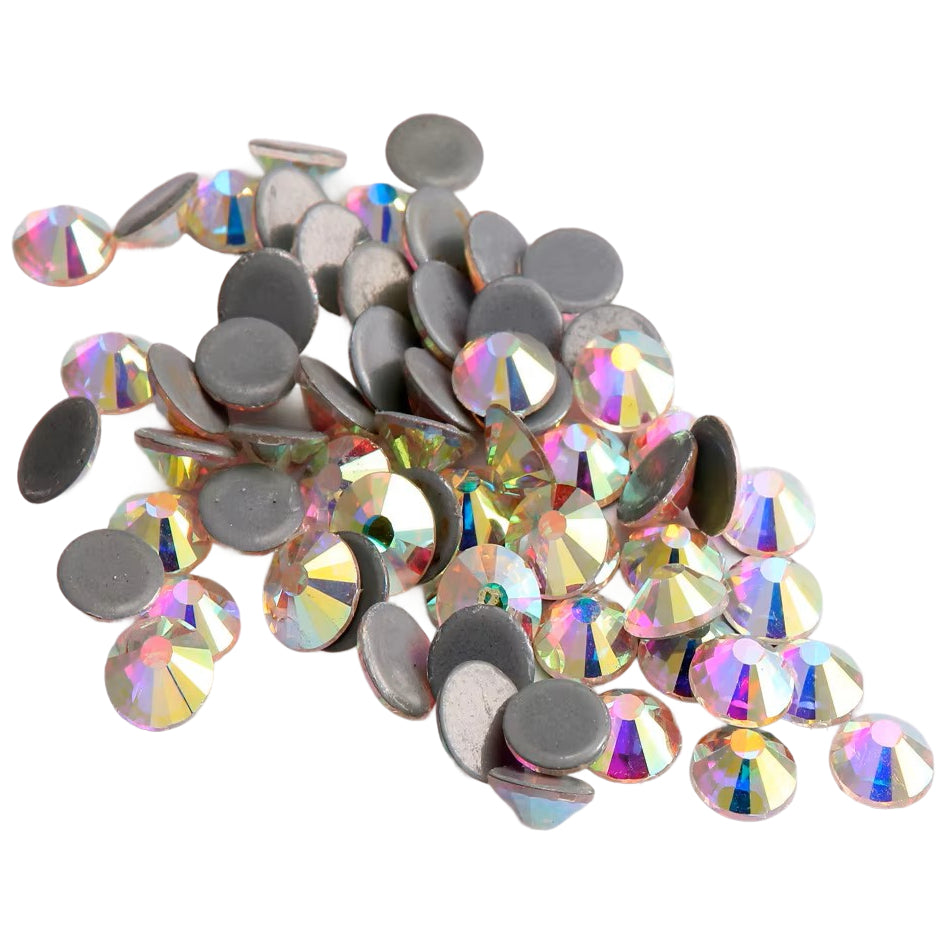 Flat Back Rhinestones Round Gems for Nail Art Clothing Crafts Glue Fix Decorations, Pack of 1440