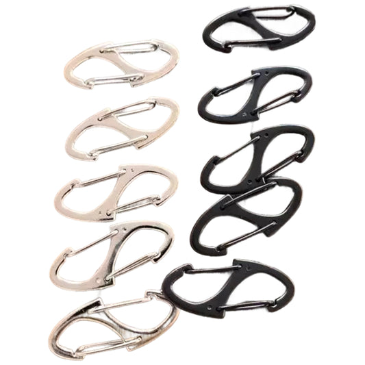 Zinc Alloy Anti Theft Zipper Clips with Dual Opening Carabiner Pulls for Bags and Luggage, Pack of 8