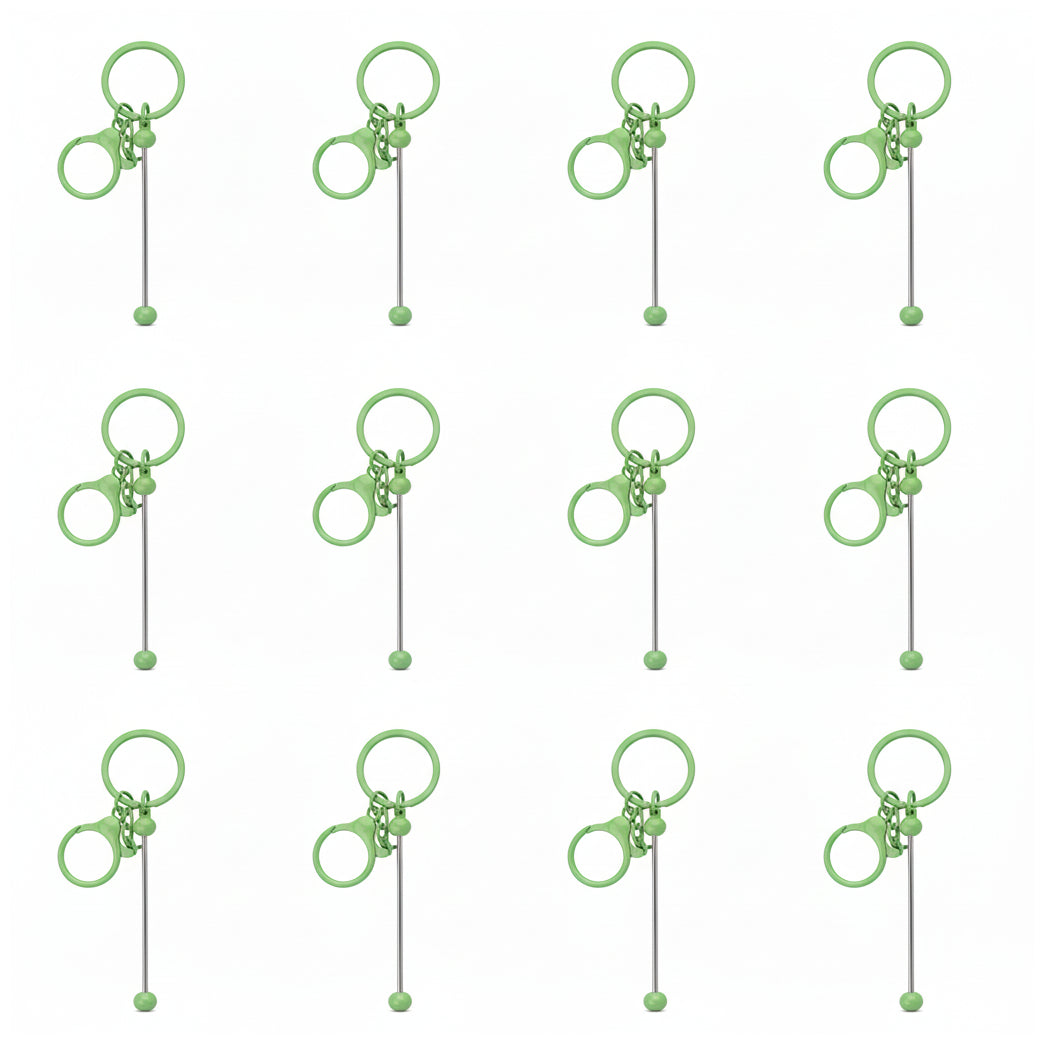 Beadable Keychain Bars Metal 14.8cm Blank Beaded Keychains for DIY Crafts Gifts and Jewelry Making