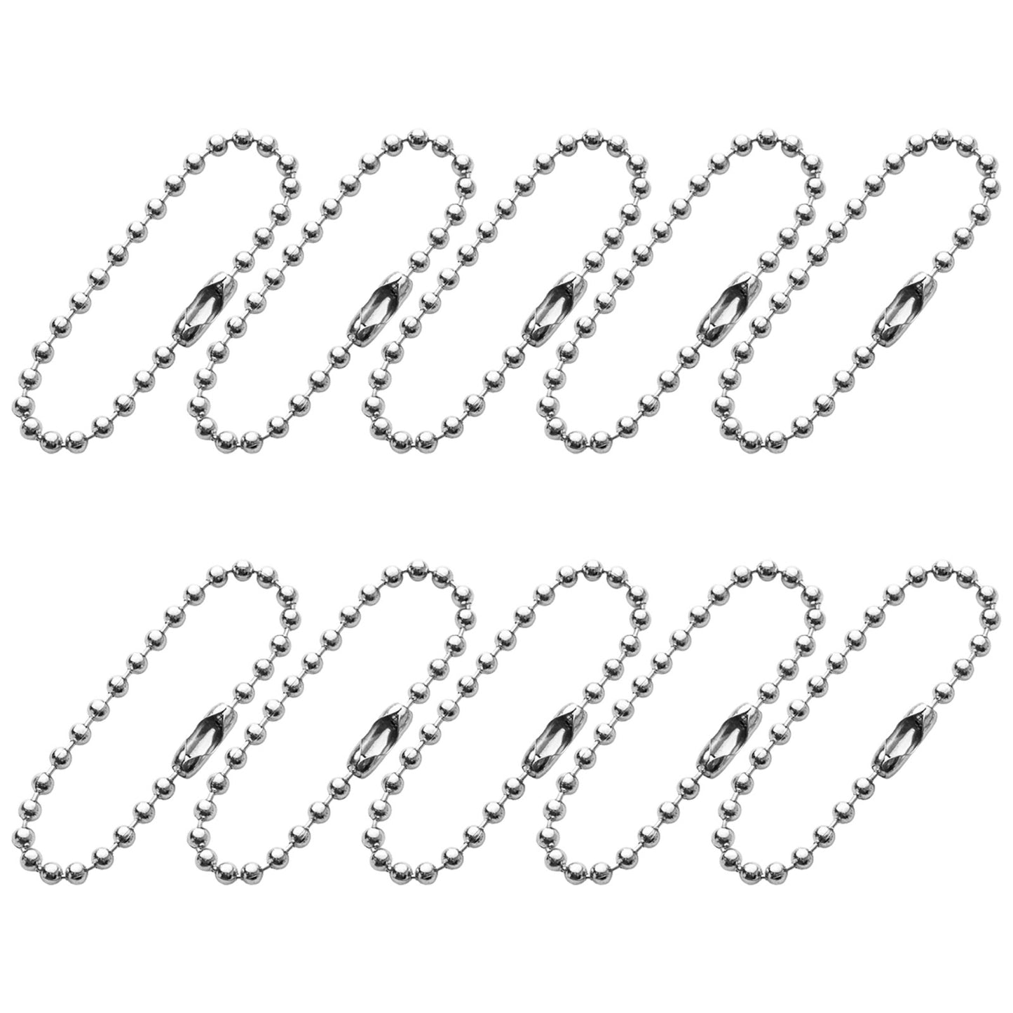 3.9 Inch Stainless Steel Ball Chain Keychain Extension Chains for Tags Jewelry Making and DIY Crafts