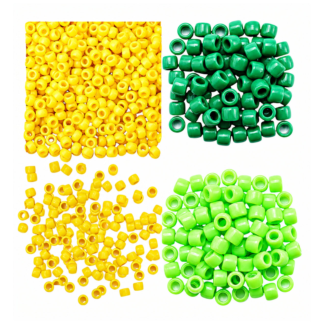 Pony Beads 6 x 9 mm Plastic Craft Beads for DIY Jewelry Hair and Decorations, Pack of 1200