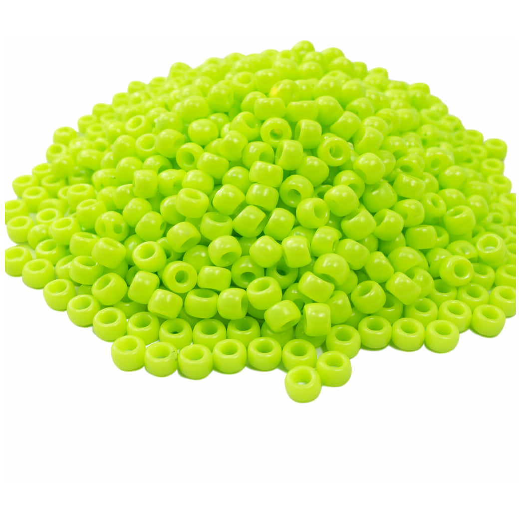 Pony Beads 6x9mm Plastic Beads for Friendship Bracelets Jewelry Making Keychains and DIY Crafts