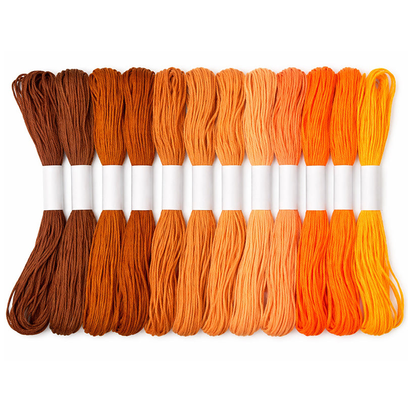 Premium Cotton Embroidery Floss Skeins for Cross Stitch Sewing and Bracelet Making, Pack of 12