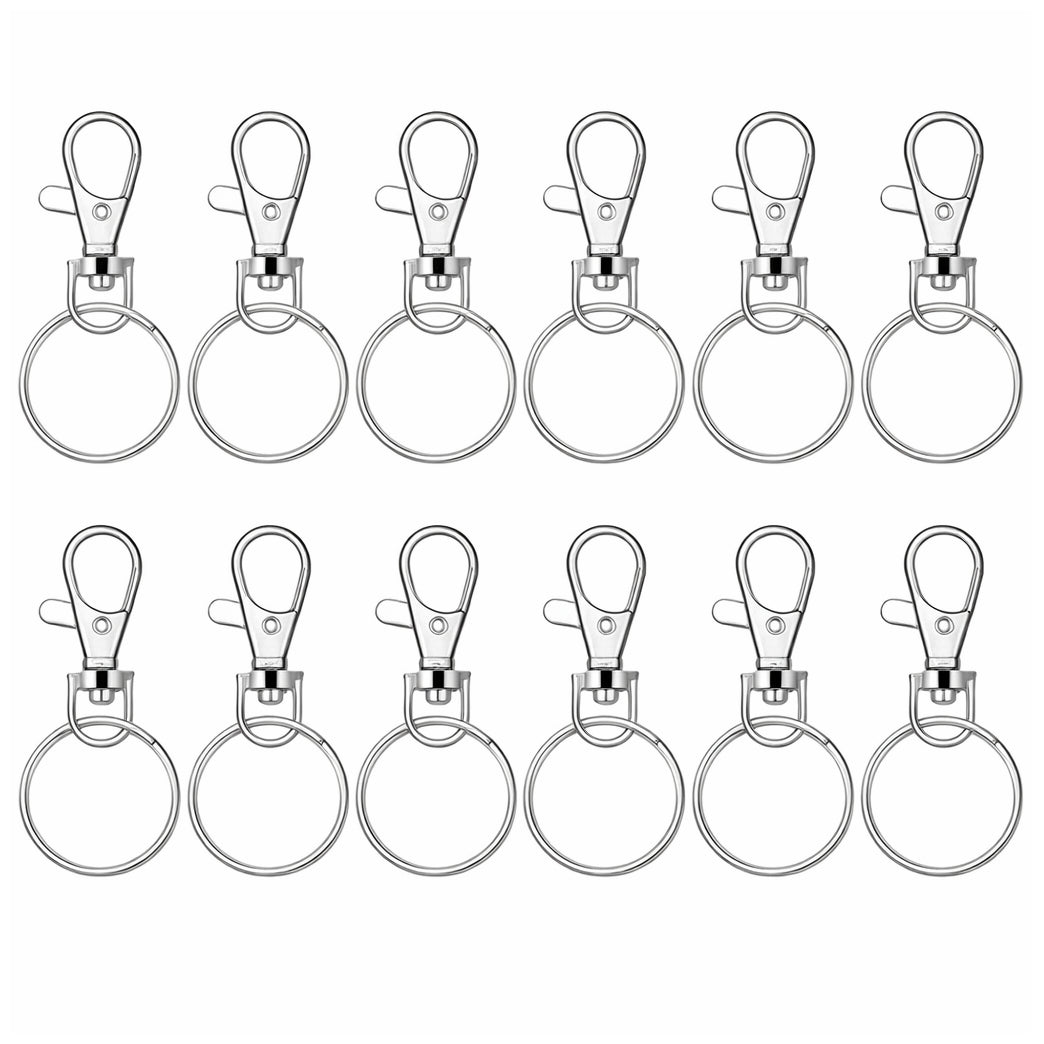 Lobster Claw Clasps and Key Rings for Keychain Jewelry Making and Craft Projects Silver