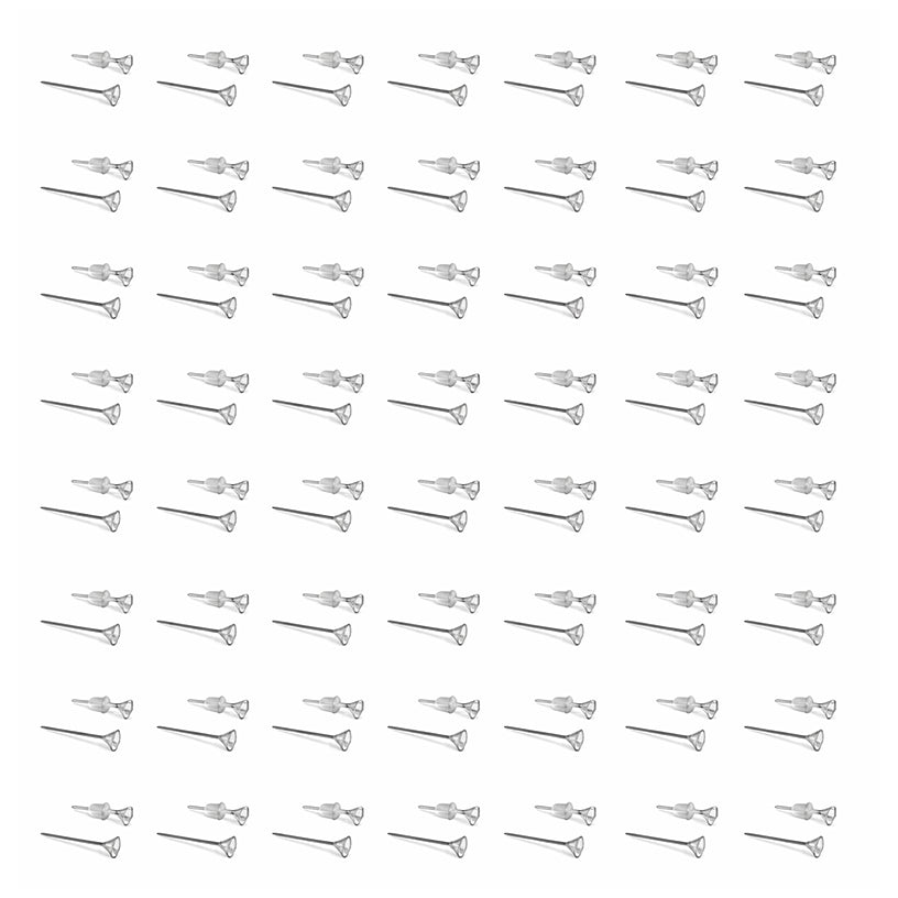 Invisible Plastic Earring Stud Pins Blank Findings for DIY Jewelry Making Hypoallergenic Lightweight Craft Supplies