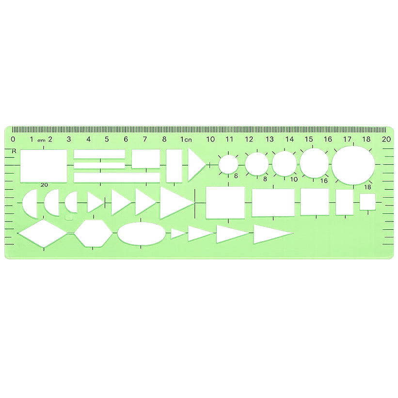Professional Circle Template Guide with Inch and Metric Graduations for Drafting Drawing Woodworking and Design Tools