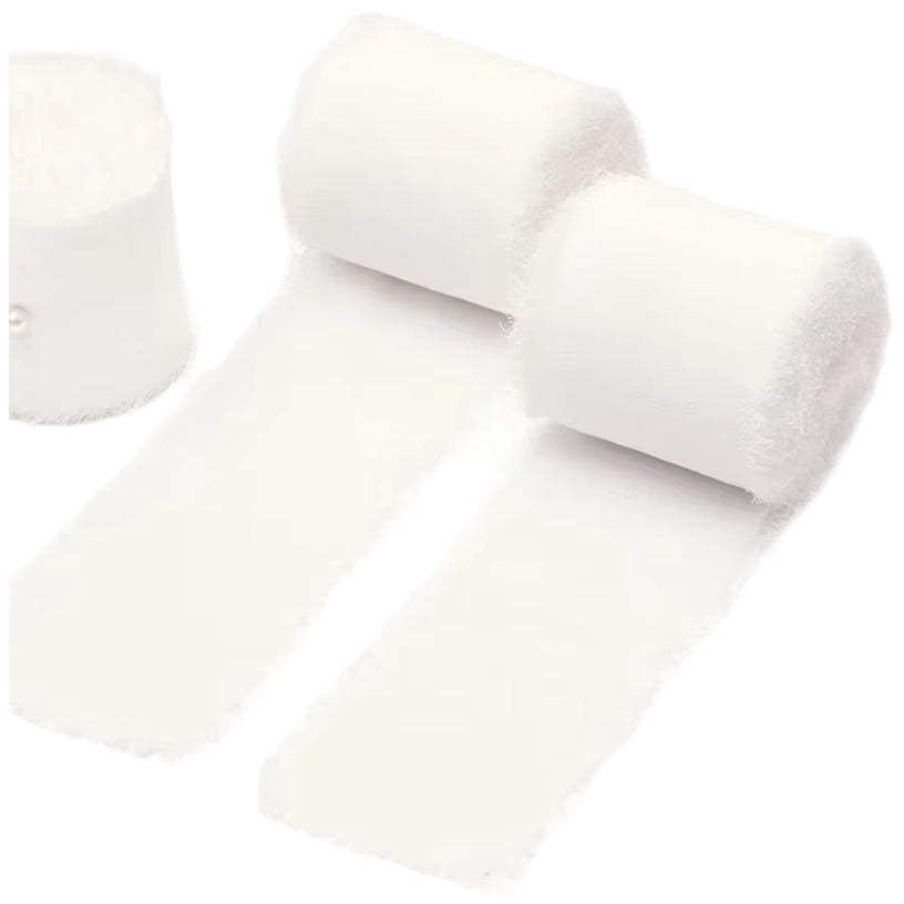 Chiffon Silk Ribbon 1.5 Inch x 10 Yards for Wedding Bouquets, Invitations, and Decorations, Pack of 2