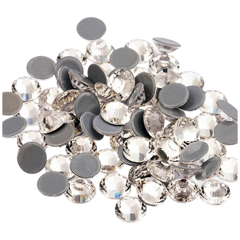 Flat Back Rhinestones Round Gems for Nail Art Clothing Crafts Glue Fix Decorations, Pack of 1440