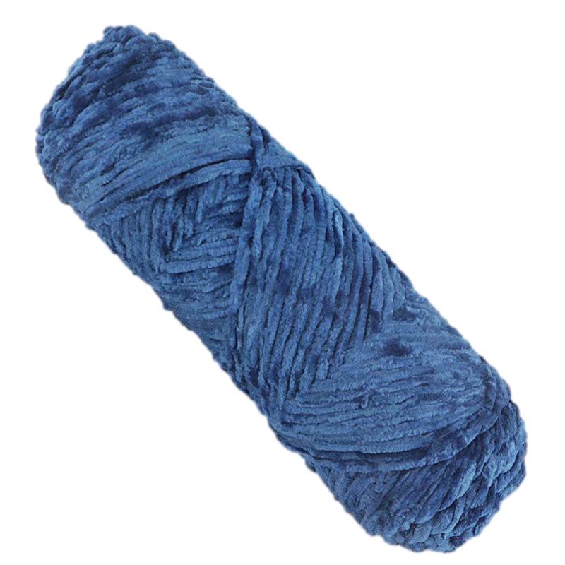 Navy Blue Thick Chenille Yarn for Knitting/Crochet, #5 Weight (120 Yards)