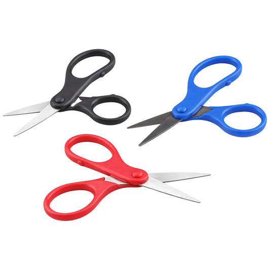 Pointed Tip Scissors 5 Inch 3 Pack for Kids School Crafts DIY Cutting and Classroom Use