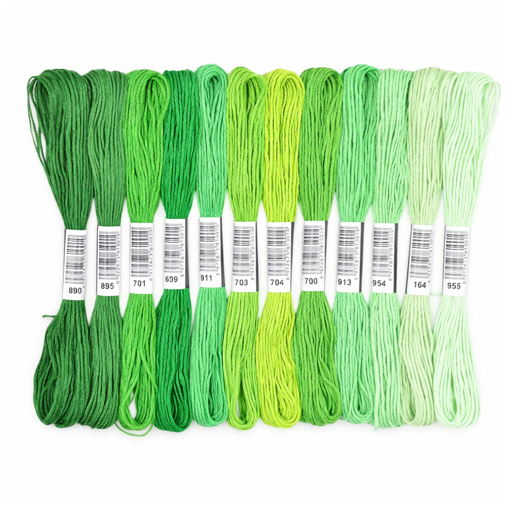 Embroidery Floss Set for Cross Stitch, Friendship Bracelets, Crafts, and DIY Projects, Pack of 12