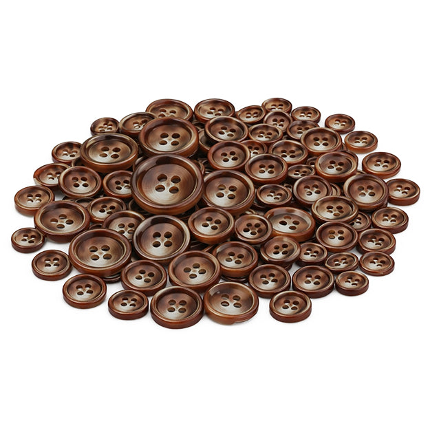 Mixed Sewing Buttons 4 Hole Resin Buttons 15mm 20mm 25mm for Clothing and Crafts, Pack of 110