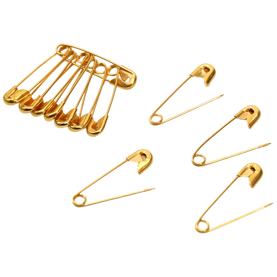 Large Nickel Plated Steel Safety Pins for Sewing Crafts and Fabric Fastening, Pack of 60