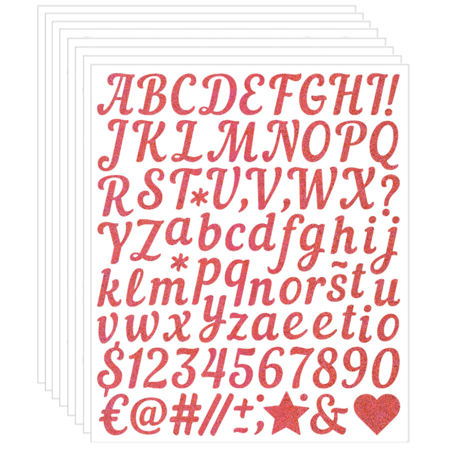 Glitter Vinyl Letter and Number Stickers Self Adhesive Waterproof Decals for Crafts Signs Mailbox DIY Decoration, Pack of 8