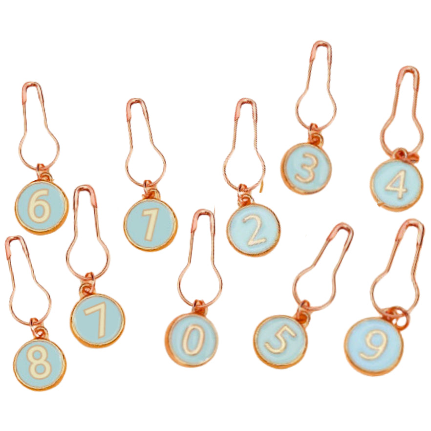 Colorful Enamel Stitch Marker Charms with Clasps for Knitting, Crochet, and Crafting