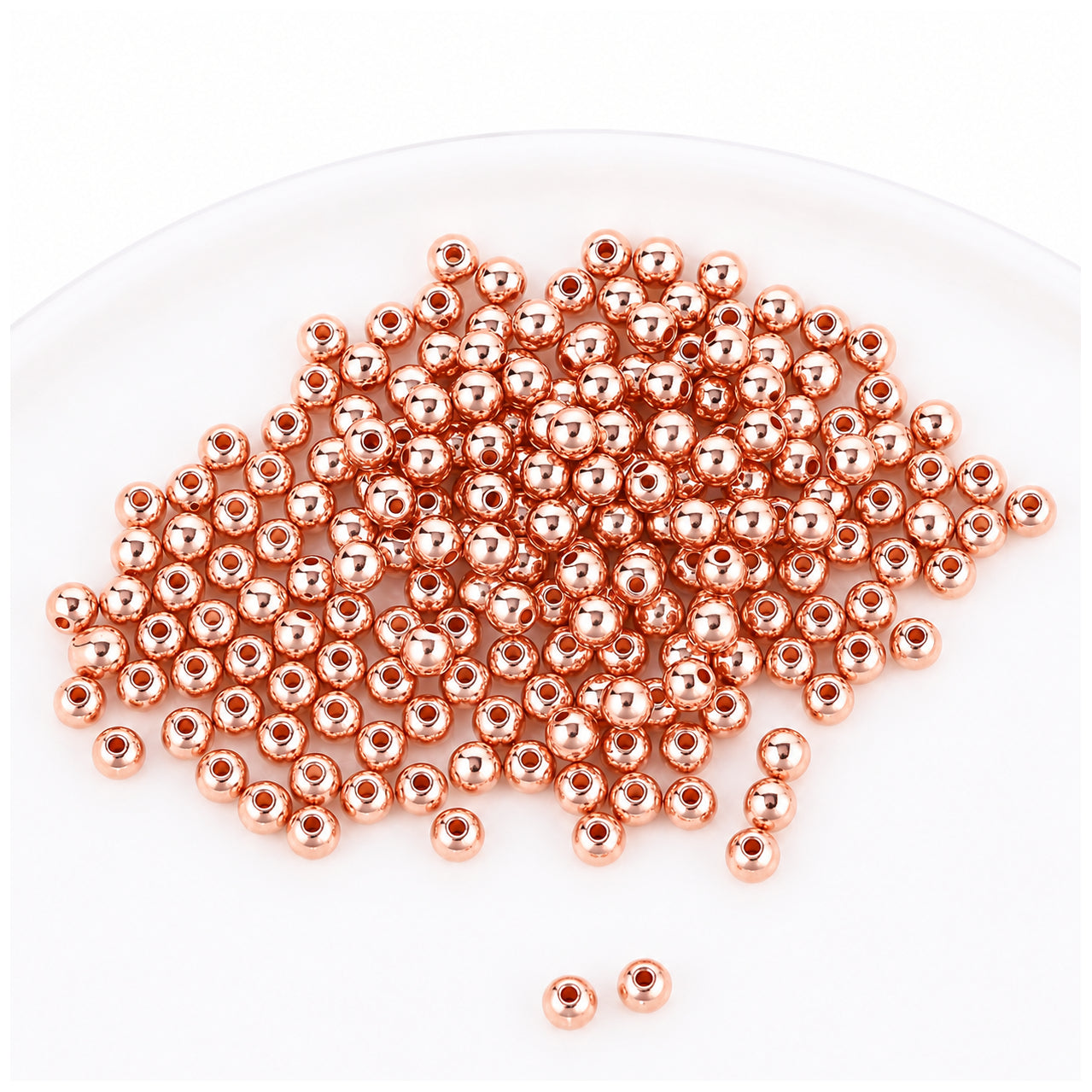 4mm Smooth Round Spacer Beads Coated Plastic Loose Ball Beads for Bracelet Jewelry Making