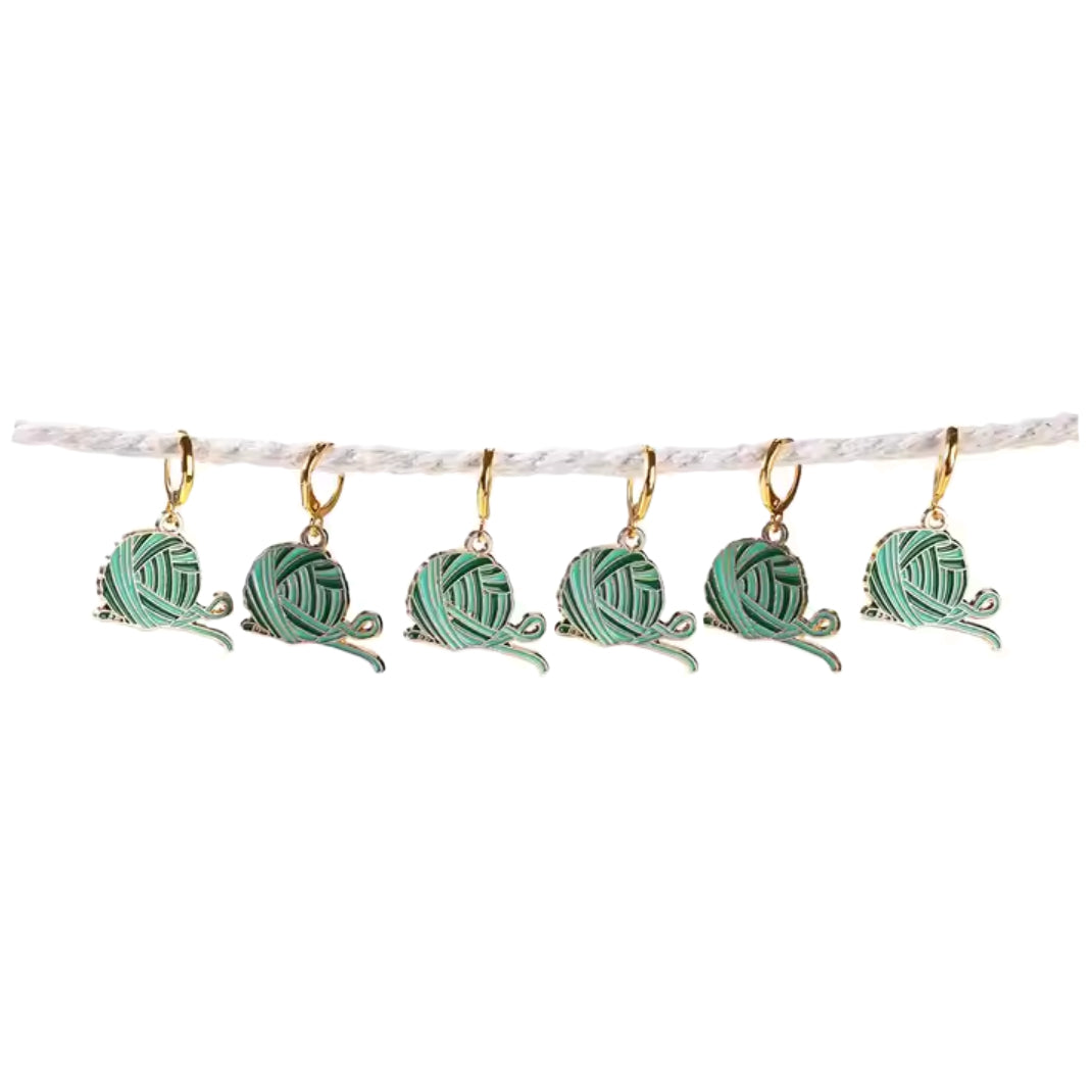 Colorful Enamel Stitch Marker Charms with Clasps for Knitting, Crochet, and Crafting