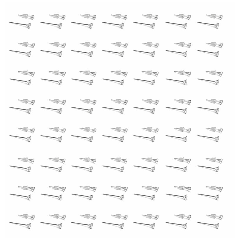 Invisible Plastic Earring Stud Pins Blank Findings for DIY Jewelry Making Hypoallergenic Lightweight Craft Supplies