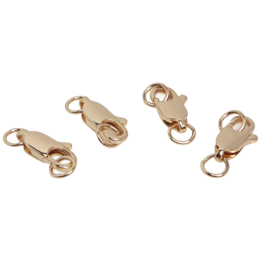 14K Gold Lobster Claw Clasps With Closed Jump Rings for Necklace Repairs and DIY Jewelry Making