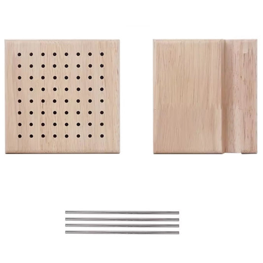 Portable Solid Wood Knitting Crochet Board with Steel Needles, Ideal for Crochet Projects & Gifts