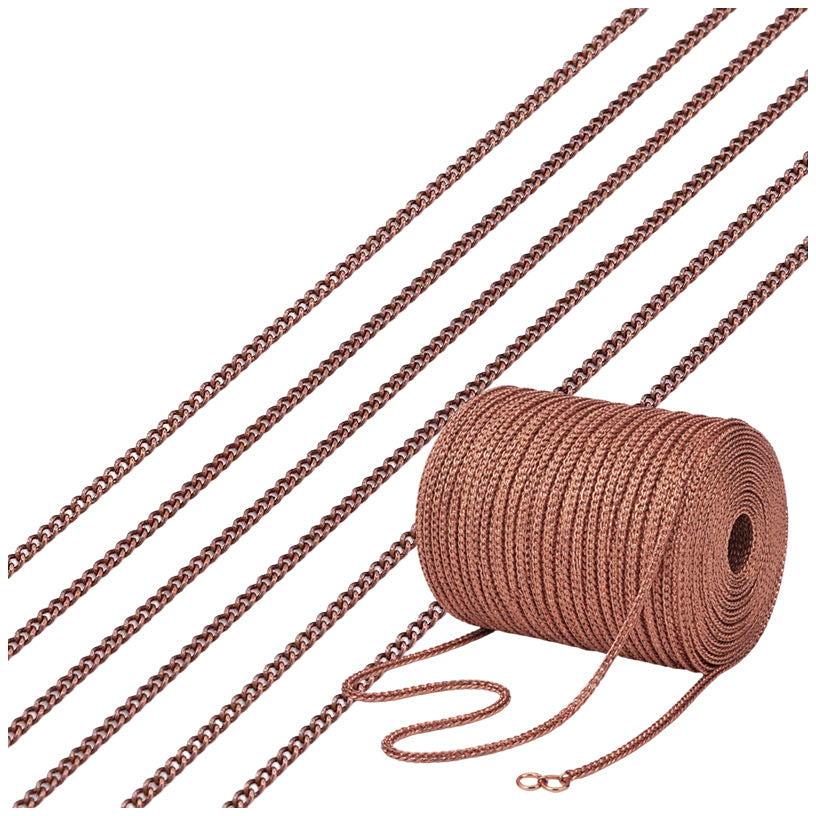 16.4 Feet Permanent Cable Chain Necklace with Small Soldered Links for Permanent Jewelry and DIY Jewelry Making