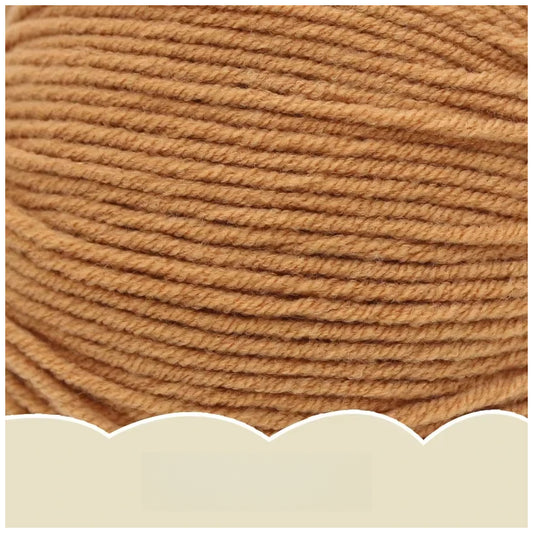 Yellow Brown Super Soft 4-Ply 50g/1.76oz, 180yds Cotton Acrylic Blend Yarn, Sport Weight for Sweaters, Dolls, and Baby Crochet