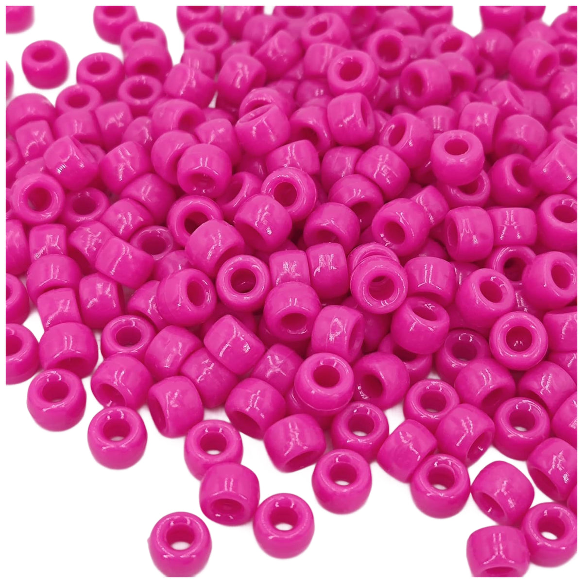 6x9mm Pony Beads Bulk for Bracelet Making Kandi Jewelry Hair Braids Crafts, Pack of 1000