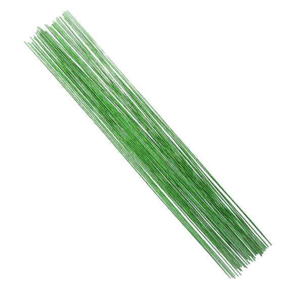 18 Gauge Floral Stem Wire 16 Inch White for Wreaths Bouquets Floral Crowns and Craft Decorations, Pack of 50
